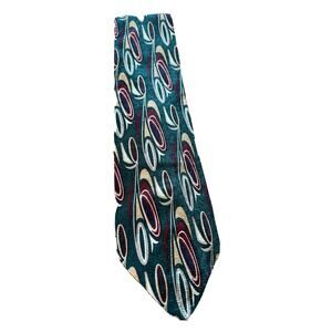 XMI 325 Series For Nordstrom Vintage Men’s Green Peacock Designer Silk Necktie